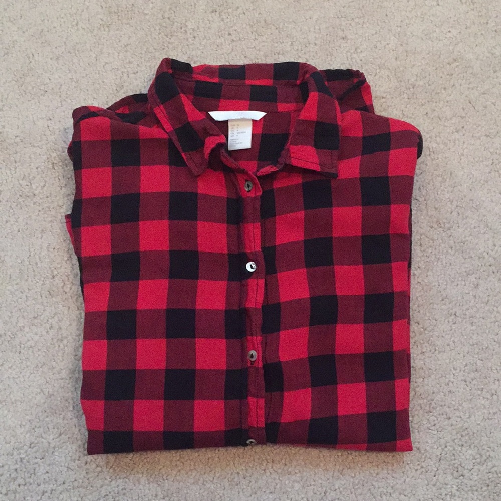 {H&M} Red & Black Checkered Flannel